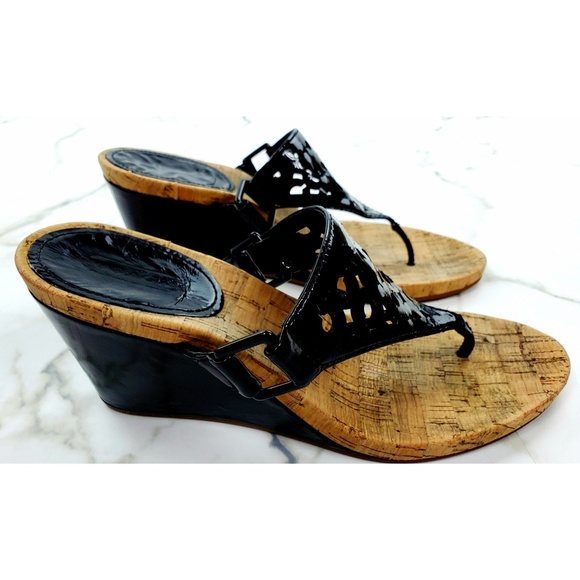 Coach Shoes - Coach Brooke wedges patent leather black 7